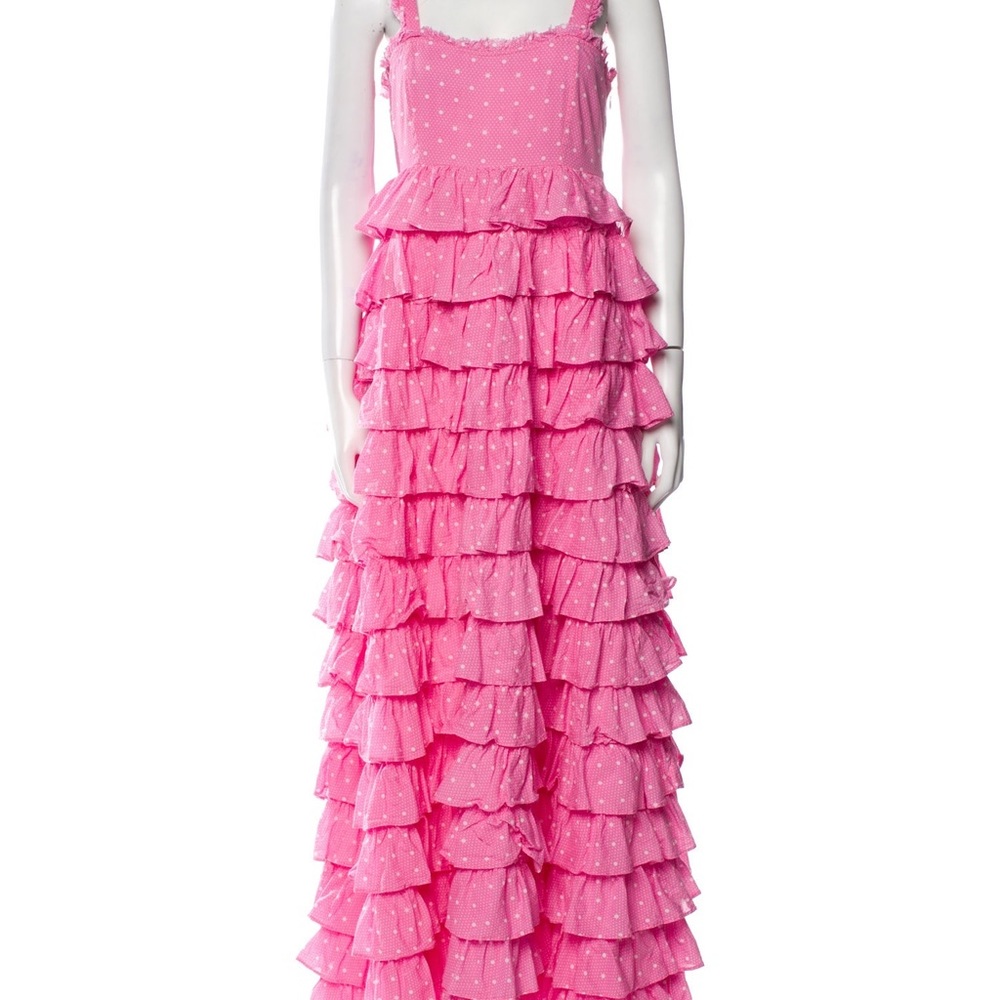 Love Shack Fancy Pink Ruffled Maxi Dress - Picture 3 of 4